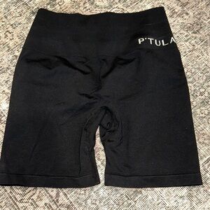 P'tula Black Bike Shorts High Waist Compression